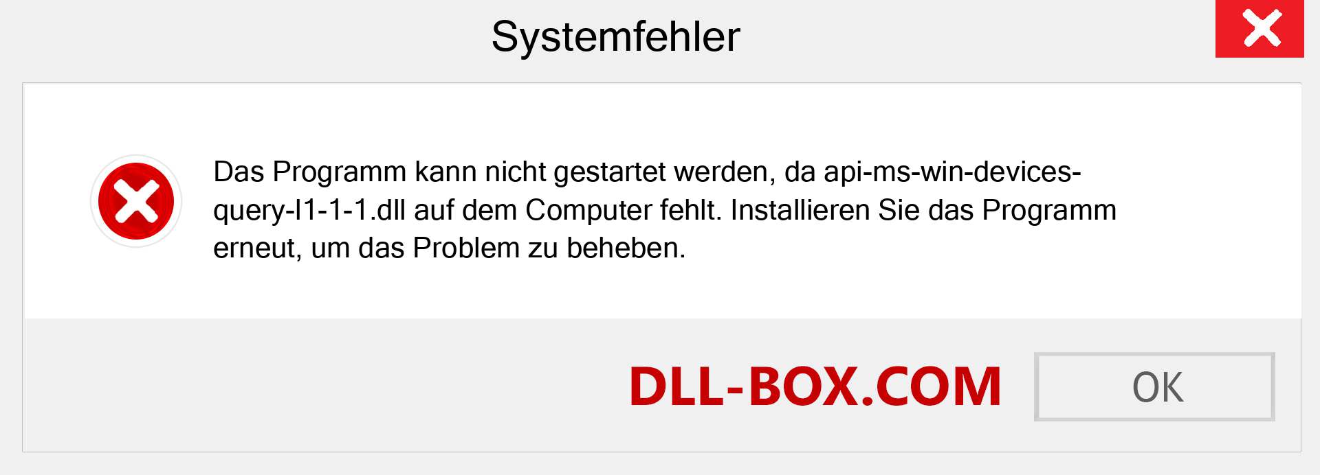 api-ms-win-devices-query-l1-1-1.dll-Datei fehlt?. Download für Windows 7, 8, 10 - Fix api-ms-win-devices-query-l1-1-1 dll Missing Error unter Windows, Fotos, Bildern